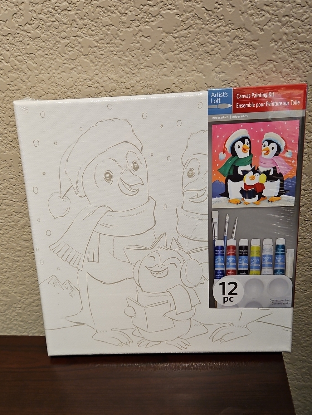 Christmas Canvas Painting Kit - Penguin Family